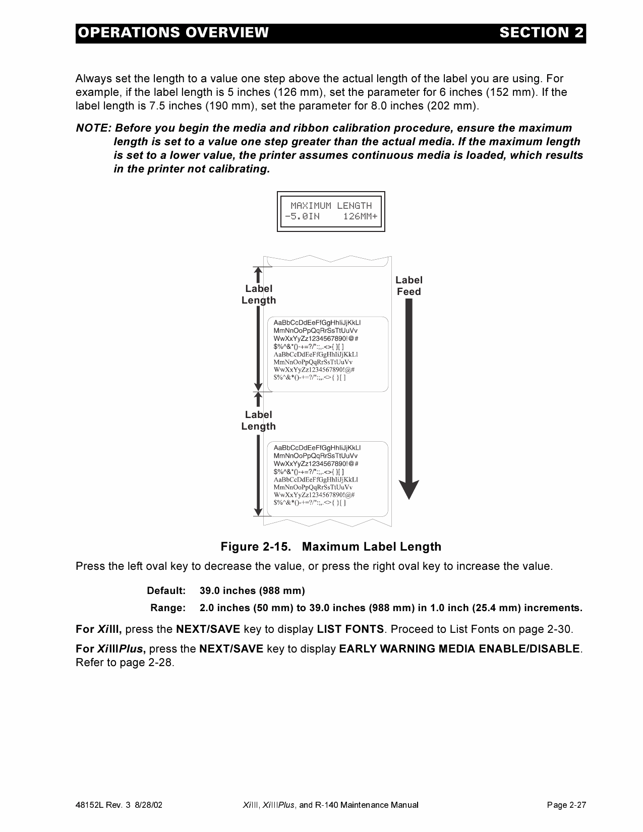 Zebra Label 90 96 140 170 220 XiIIIplus Maintenance Service Manual-3